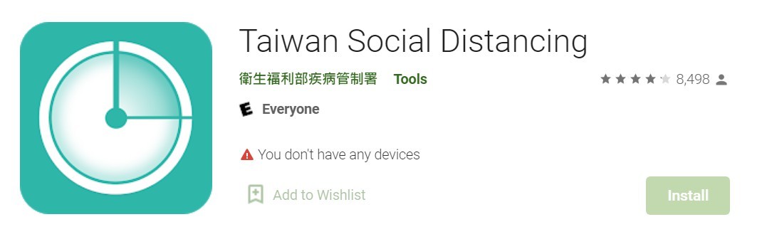 Taiwan Social Distancing app