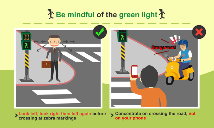 Pedestrian Road Using Knowledge! Safety Tips at IntersectionsImage